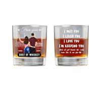 Personalized Valentine's Day Stemless Wine Glasses, Promise To Always Be By Your Side, Engraved Names Drinking Glass for Man Custom Bourbon Gift for Him, Boyfriend, Husband (Style 4)