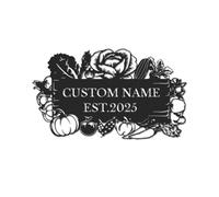 Personalized Vegetable Garden Sign, Custom Name Metal Art, Fresh Produce Decor, Gardening Gift for Mom, Herb Garden Marker, Outdoor Yard Art, Farmhouse Kitchen Decor (Style-3)