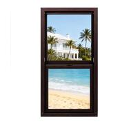 Personalized Vertical Sliding Windows, 19.69~59.06in High Storm Shed Windows, Aluminum Basement Bathroom Garage Loft Household Ventilation Windows with Tempered Glass(Brown)