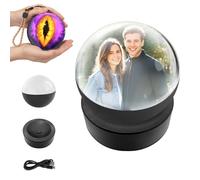 Personalized Video Memory Orb, Custom LED Crystal Ball Lamp with Photo & Video Upload, Unique Gift for Anniversary, Birthday, Christmas (Blue)