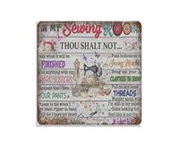 Personalized Vintage Square Metal Tin Sign in My Sewing Room Thou Shalt Not Sewing Lovers Gift Festival Valentine's Day Sign Funny Novelty Kitchen Bar Club Garage Home Decor Wall Chic Art 12×12 inch