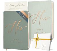 Personalized Vow Books His & Hers - Mint & Sage Linen Wedding Vow Books Ideal as Wedding Accessories for Brides & Grooms, His & Hers Gifts - Wedding Registry Must Haves 2025 & Elopement Essentials