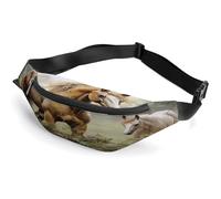 Personalized Waist Packs with Adjustable Strap,Animals Embroidery Paintings Horses Crossbody Fanny Pack Casual Bag for Travel Sports Running Hiking