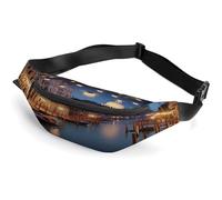 Personalized Waist Packs with Adjustable Strap,Beautiful Venice at Night Crossbody Fanny Pack Casual Bag for Travel Sports Running Hiking