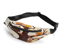 Personalized Waist Packs with Adjustable Strap,Cartoon Family Owls On The Brown Tree Crossbody Fanny Pack Casual Bag for Travel Sports Running Hiking