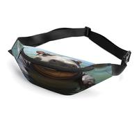 Personalized Waist Packs with Adjustable Strap,Cute Hippos Crossbody Fanny Pack Casual Bag for Travel Sports Running Hiking