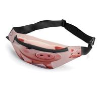 Personalized Waist Packs with Adjustable Strap,Cute Pig Crossbody Fanny Pack Casual Bag for Travel Sports Running Hiking