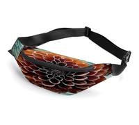 Personalized Waist Packs with Adjustable Strap,Dahlia Flower Crossbody Fanny Pack Casual Bag for Travel Sports Running Hiking