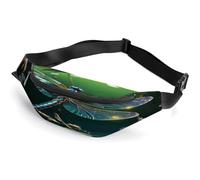 Personalized Waist Packs with Adjustable Strap,Dragonfly Green Crossbody Fanny Pack Casual Bag for Travel Sports Running Hiking