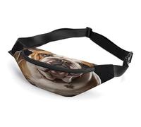 Personalized Waist Packs with Adjustable Strap,English-Bulldog Crossbody Fanny Pack Casual Bag for Travel Sports Running Hiking