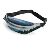 Personalized Waist Packs with Adjustable Strap,Foggy Mountains Landscape Crossbody Fanny Pack Casual Bag for Travel Sports Running Hiking