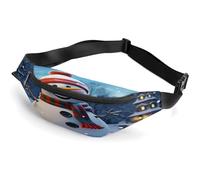 Personalized Waist Packs with Adjustable Strap,Happy Snowman Crossbody Fanny Pack Casual Bag for Travel Sports Running Hiking