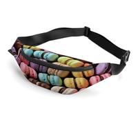 Personalized Waist Packs with Adjustable Strap,Macaron Biscuit Flavored Pastries Crossbody Fanny Pack Casual Bag for Travel Sports Running Hiking