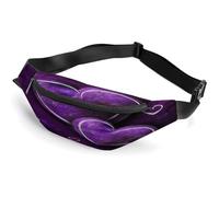 Personalized Waist Packs with Adjustable Strap,Purple Hearts Crossbody Fanny Pack Casual Bag for Travel Sports Running Hiking