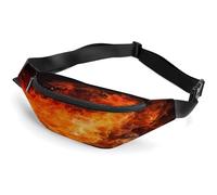 Personalized Waist Packs with Adjustable Strap,Roaring Flame Crossbody Fanny Pack Casual Bag for Travel Sports Running Hiking