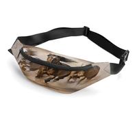 Personalized Waist Packs with Adjustable Strap,Three Running Horses Crossbody Fanny Pack Casual Bag for Travel Sports Running Hiking