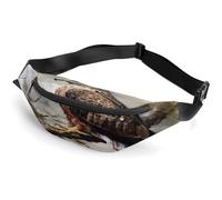 Personalized Waist Packs with Adjustable Strap,Watercolor of Hawk Sitting in The Tree Crossbody Fanny Pack Casual Bag for Travel Sports Running Hiking