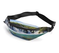 Personalized Waist Packs with Adjustable Strap,Waterfalls on Krka River Crossbody Fanny Pack Casual Bag for Travel Sports Running Hiking