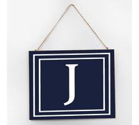 Personalized Wall Decoration Wood Sign Plaque Initial Letter J Monogram Painted Wall Art Wood Plaque Sign 10x12 Inch English Alphabet Monogrammed Wooden Hanging Signs Home Decor for Kitchen House