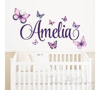 Personalized Wall Sticker with Custom Name,Butterfly Wall Decals for Girls Room and Nursery- Design2