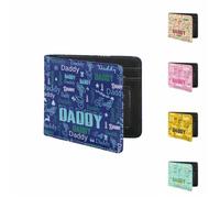 Personalized Wallet For Dad With Father's Names To My Father Leather Purse Gift for Men Customized Leather Wallet Birth Date Gifts for Dad from Daughter Son Wife Inspirational Gifts for Man Father
