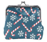 Personalized Wallet Holder Women Leather Kiss Lock Christmas Candy Canes Blue Small Wallet Christmas Candy Canes Blue Christmas Candy Canes UNITALLA, Blue Christmas Candy Canes, UNITALLA, Classic