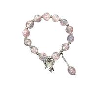 Personalized Watch Cases for Men Butterfly Colored Glaze Bracelet Handmade Beads Female Bracelet Ice Crack Broken Flower Beads Beads Double Earrings for Two Holes (D, One Size)