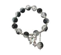 Personalized Watch Cases for Men Butterfly Colored Glaze Bracelet Handmade Beads Female Bracelet Ice Crack Broken Flower Beads Beads Double Earrings for Two Holes (L, One Size)