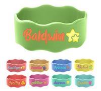 Personalized Water Bottle Labels Custom Water Bottle Name Band Customized Engraved Silicone Reusable Waterproof Bottle Straps Labels for Cups Daycare School