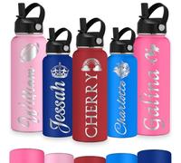Personalized Water Bottles,Custom Engraved Stainless Steel Water Bottle with Name Icon,Customized Sports Thermoflask Double Wall Vacuum Insulated Gift for Women Men