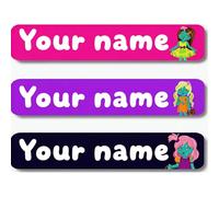 Personalized Waterproof Name Stickers for Kids, Washable Clothing Labels, Durable Name Tags for School, Kindergarten, Lunch Boxes, Books, Toys - Ideal Back to School（Zombie Girl）