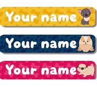 Personalized Waterproof Name Stickers for Kids, Washable Clothing Labels, Durable Name Tags for School, Kindergarten, Lunch Boxes, Books, Toys - Ideal Back to School（Ugly and Cute Puppy）