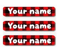 Personalized Waterproof Name Stickers for Kids, Washable Clothing Labels, Durable Name Tags for School, Kindergarten, Lunch Boxes, Books, Toys - Ideal Back to School（Red and Black）