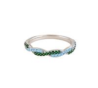 Personalized Wavy Birthstone Promise Ring, Intertwined Twist Band with 2 Custom Birthstones, Unbreakable Promise Jewelry Gift for Couples & Loved Ones