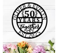 Personalized Wedding Anniversary Metal Signs for Couple Parents, Custom 70th/60th/50th/40th/30th/25th/20th/10th /5th /1th or Any Year Anniversary Sign, Custom Metal Name Signs, Couple Gifts, Wall Art