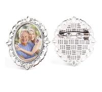 Personalized Wedding Bouquet Charm - Custom Photo Keepsake Pin for Bride, Groom & Family, Memorial Boutonniere Gift for Mother Father Women Men Lover