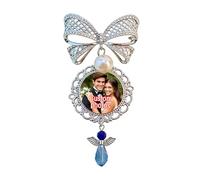 Personalized Wedding Bouquet Photo Custom Memorial Pin For Groom Bride Customized Bouquet Picture Charm Gifts for Loss of Loved Ones Wedding Graduation (Memorial Pin - 5)
