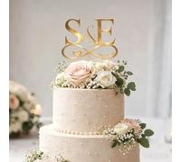 Personalized Wedding Cake Topper Custom Initial Monogram Acrylic Cake Decor