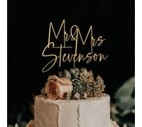 Personalized Wedding Cake Topper,Custom Mr & Mrs Cake Topper with Name or Date Acrylic Decoration for Weddings & Anniversaries,Engagement Create Your Own Cake Toppers