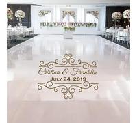 Personalized Wedding Dance Floor Decal Wedding Floor Monogram Vinyl Floor Sticker Party Decor Custom Name & Date DIY Wall Sticker (L 72x42cm)