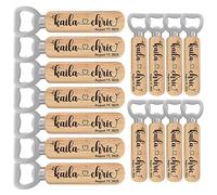 Personalized Wedding Favor Gifts for Guest, Wooden Bottle Openers Set with Customized Couple's Name & Wedding Date, Pack of 15, 20, 30, 40, 50, 60, 70, 80, 90, 100