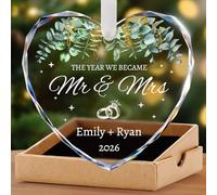 Personalized Wedding Gifts for Couples 2026, Mr Mrs Gifts, Wedding Ornament | Bridal Shower Gifts for Newlywed, Bride, Future Mr & Mrs - Just Married Ornament 2026, First Christmas Married Ornament 2026