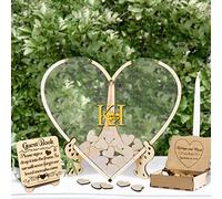 Personalized Wedding Guest Book Heart Drop Box Custom Rustic Wedding Decor Alternative Guest Book Wedding Ideas Wedding Heart Guest Drop Box Alternative Guest Book Frame with Hearts (A- Wood color)