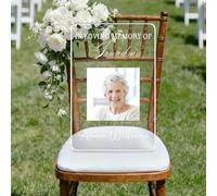 Personalized Wedding Memorial Chair Sign - Custom Reserved in Heaven Plaque, Save a Seat in Memory Acrylic Sign (Style 1)