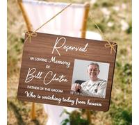Personalized Wedding Memorial Photo Sign,Custom In Loving Memory Wedding Decor,Reserved Signs for Wedding Ceremony Chair,Sympathy Keepsake Gift,Memorial Bereavement Gifts for Loss of Loved One