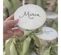 Personalized Wedding Mini Tambourines,Custom Name Wood Tambourines Bulk for Party,Place Cards,Personalized Wedding Favors for Guests,for Kids Adults (10cm ")