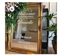 Personalized Wedding Mirror Decor - Vinyl Sticker, Simple Design, Custom Art (29x42cm)