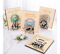 Personalized Wedding Money Gift Card Money Holder Cash Gifts for Bride and Groom,Custom Initials or Names Congrats Card for Newlyweds,Bridal Shower Money in Frame