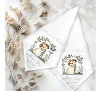 Personalized Wedding Napkins Set - Custom Name & Date Fabric Table Linens - Whimsical Bride and Groom- Reusable Polyester Dinner Napkins for Bridal Shower 20x20 Inch