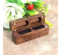 Personalized Wedding Ring Box, Personalized Wooden Engagement Double Ring Bearer Box, Ring Holder Ring Box, Mr & Mrs Gifts